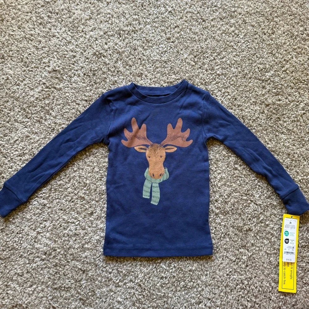 Carter Just One You Boys Long Sleeve Tee NWT Size 2T Blue - Picture 3 of 5